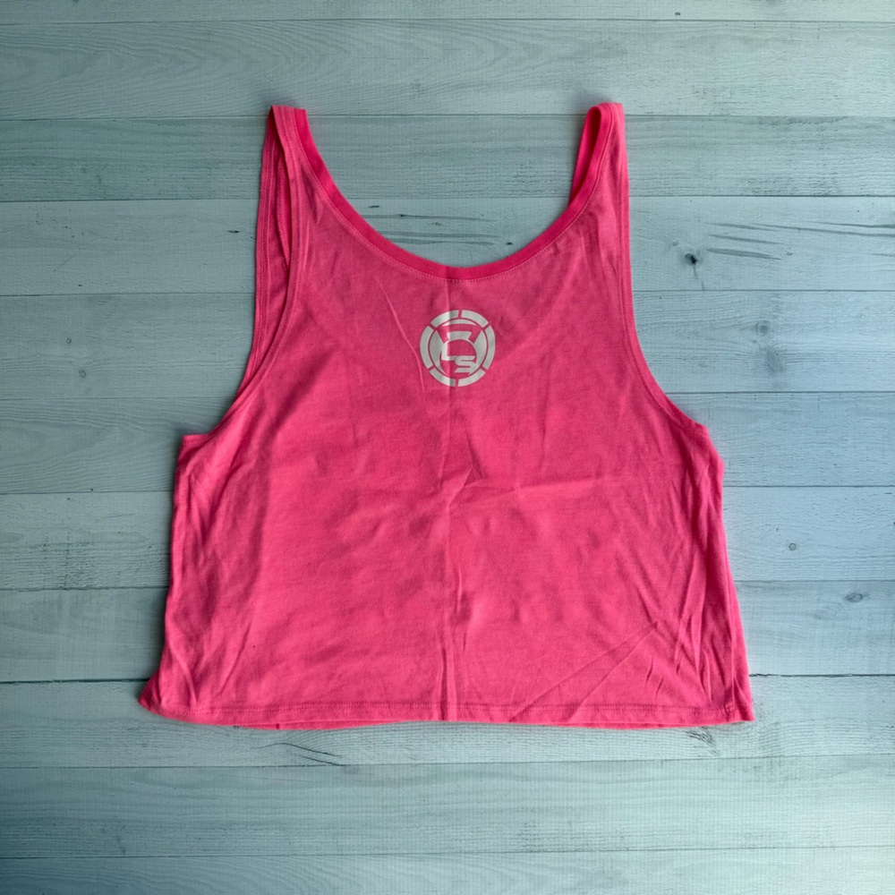Livesore Quad Damn Pink Graphic Crop Tank Top S - Picture 2 of 3